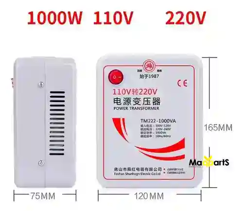 Transformador de Voltaje 110V a 220V 400VA para Máquinas de Coser - TM222-1000